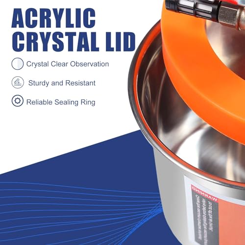 BACOENG 2 Quart Vacuum Chamber Kit with 3.6 CFM 1 Stage Vacuum Pump HVAC BACOENG