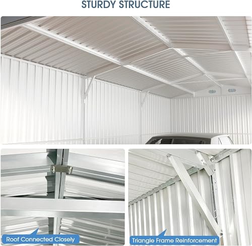 Jaxenor Outdoor Storage Shed 20x13 FT, Sheds & Outdoor Storage Clearance - Metal Garage Shed for Car, Truck, Bike, Lawnmower - Backyard Tool House Building with 2 Doors and 4 Vents Jaxenor