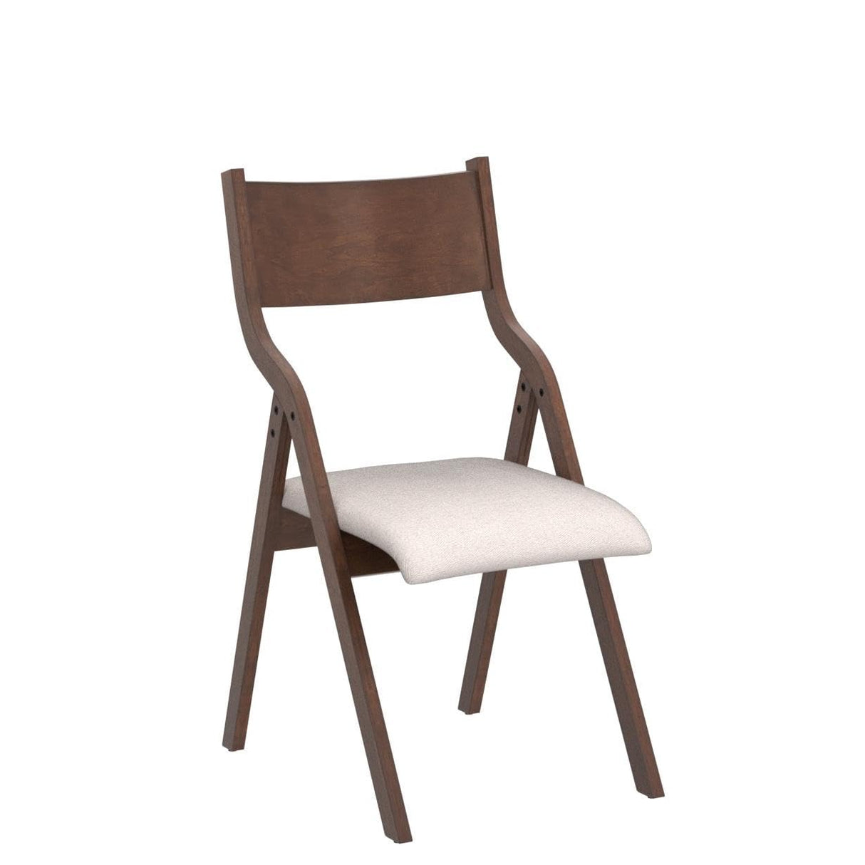 Ball & Cast Modern Folding Chairs Upholstered Kitchen Dining Chair Seating Set of 2, Walnut Ball & Cast