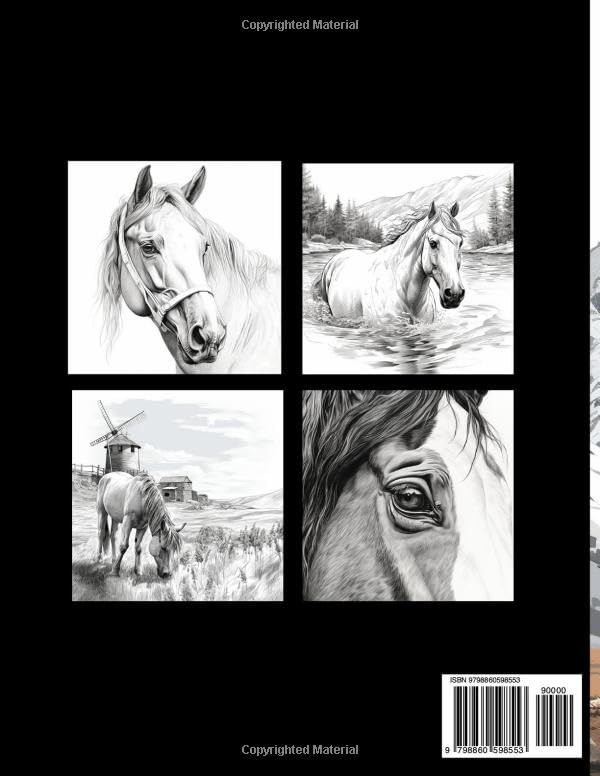 HORSES: Relaxation Coloring Book for Adults & Teens WoodArtSupply