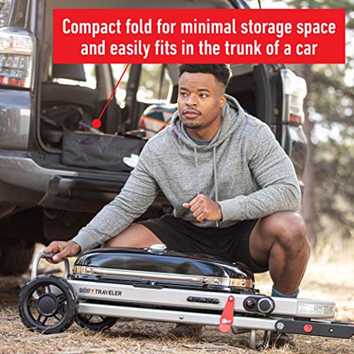 Weber Traveler Portable Gas Grill, Black Weber