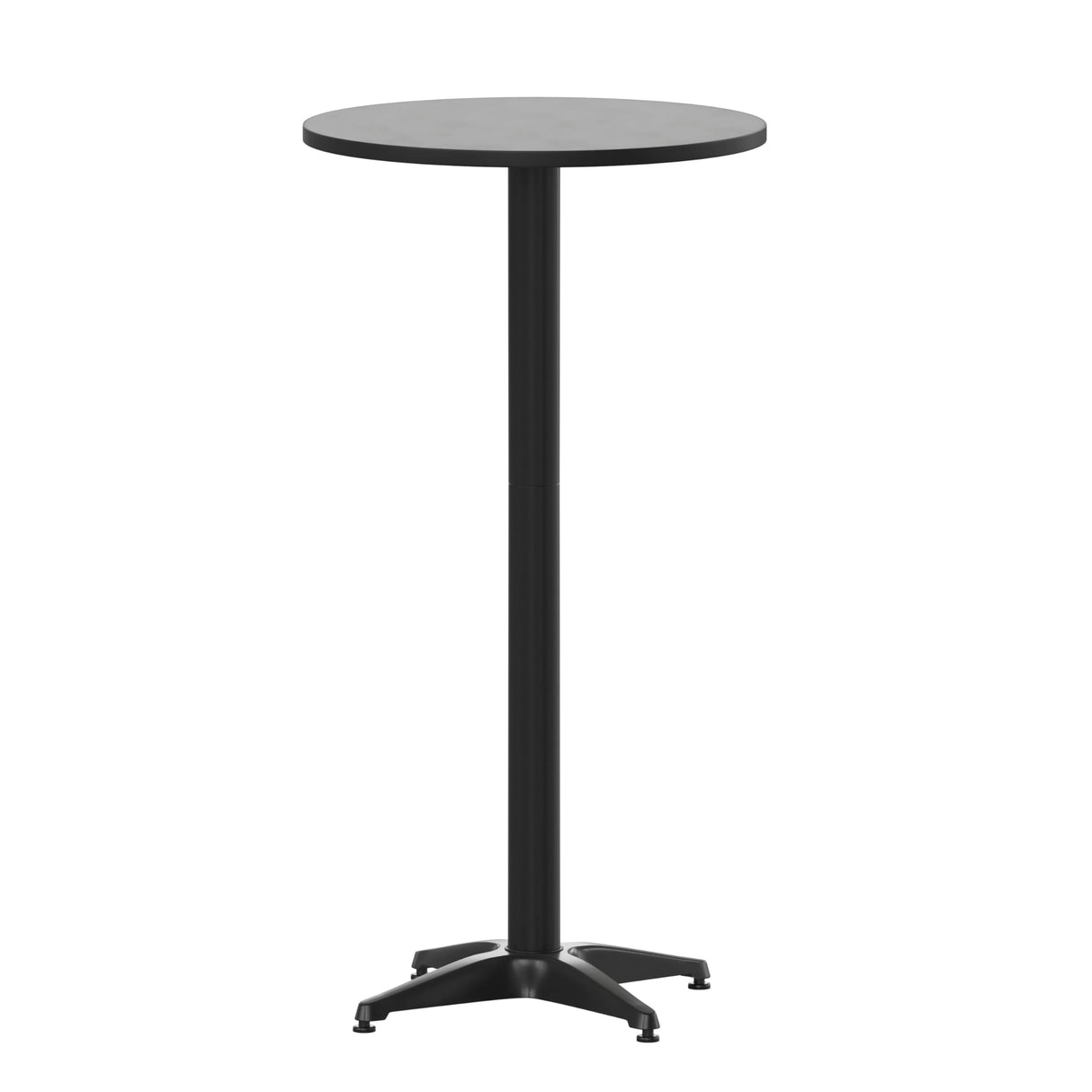 Flash Furniture Metal Bar Table - Aluminum Patio Table - Mellie 23.5"H Round Bar Height Table - Indoor/Outdoor - Black Flash Furniture
