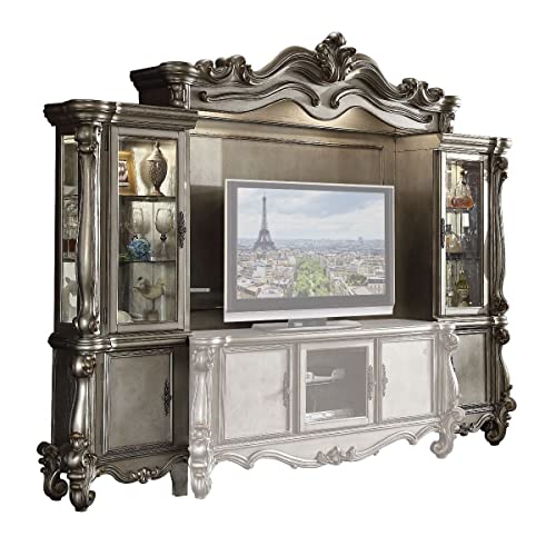 acme Versailles Home-Entertainment-Centers, Antique Platinum acme
