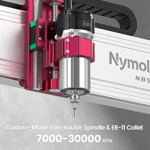 NymoLabs NBS-6040 CNC Router Machine with Custom-Made 710W 7000-30000 RPM Trim Router Spindle & ER-11 Collet, Linear Rails & Ball Screws on 3-axis, Engraving for Wood Acrylic Aluminum NYMOLABS