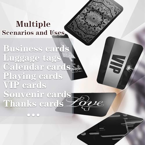 50 Pcs Metal Business Cards Blanks,Laser Engraving Blanks Aluminium,Can Engrave Any of Your Favorite Images and Text onto Metal Cards.86 x 54 mm(0.24mm Thickness) Knypeth