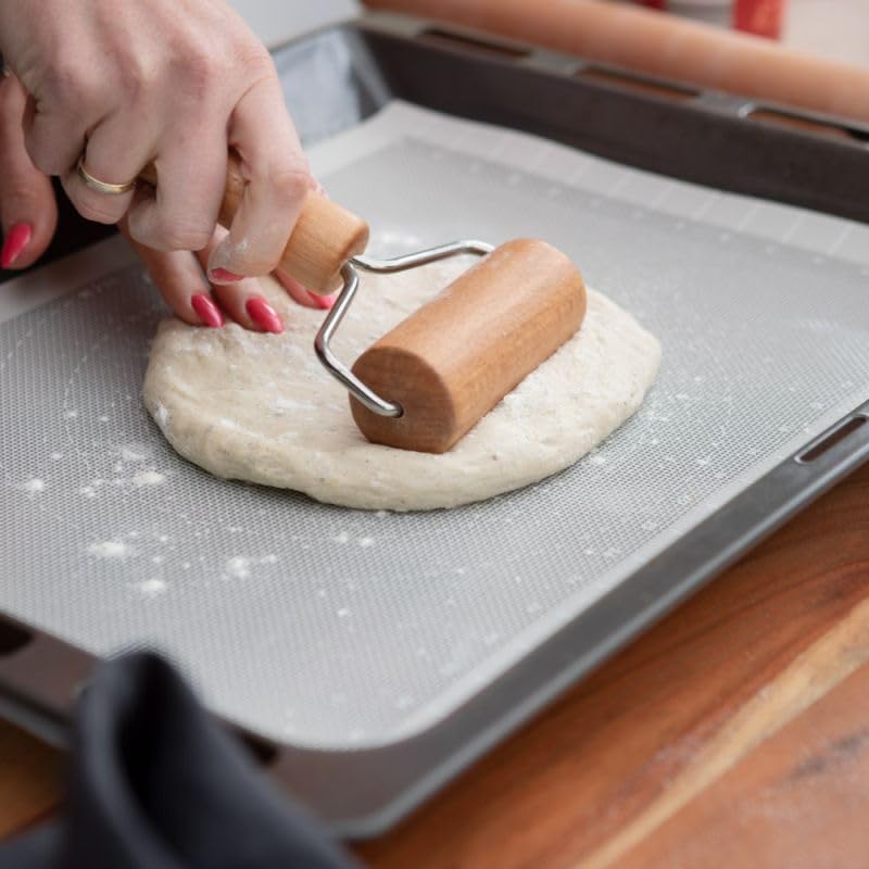 Watris Veiyi Small Rolling Pin, Wooden Dough Roller, Non-Stick Pizza Roller, Dough Baker Roller Set for Home Kitchen Baking Cooking(9.5cm/3.74in) Watris Veiyi