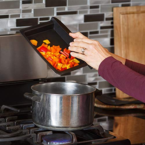 Glad Acacia Wood Cutting Board with Slide Out Trays | Catches Food and Waste | Solid Wooden Butcher Block with Removable Drawers | Kitchen Cooking Glad