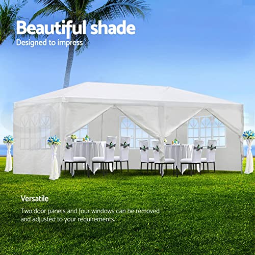 10'x20' Party Tent, Outdoor Wedding Canopy Tents for Parties with 6 Removable Sidewalls, Heavy Duty Canopy Outside Gazebo Event Tent for Parties Garden Patio Backyard, White PeakPursuit