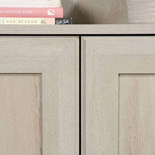 Sauder Miscellaneous Storage Bookcase with Doors, Adjustable Shelves, 5 Shelf Bookcase - Chalked Chestnut Finish Sauder