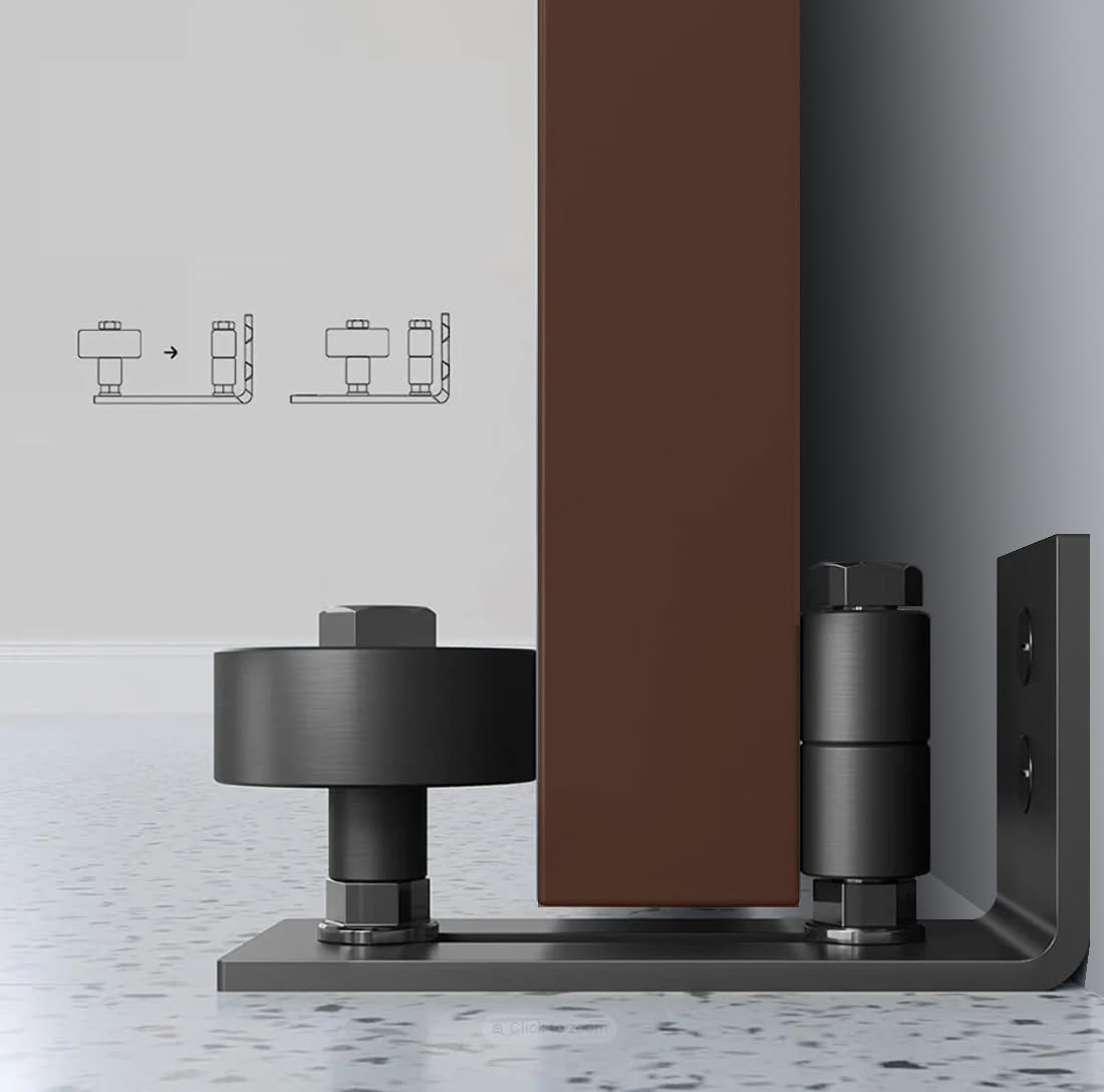 S&Z TOPHAND 32 in. x 84 in. Unfinished British Brace Knotty Barn Door with 6.6FT Sliding Door Hardware Kit/Solid Wood/Sliding Door/Double Surfaces/A S&Z TOPHAND