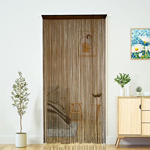 YaoYue Doorway String Curtain Door Curtains,Boho Hippie Hanging Fringe Room Divider for Patio Bedroom Closet Kitchen Laundry,Room Window Wall Door Decor(39×79in/100×200cm,Coffee) YaoYue