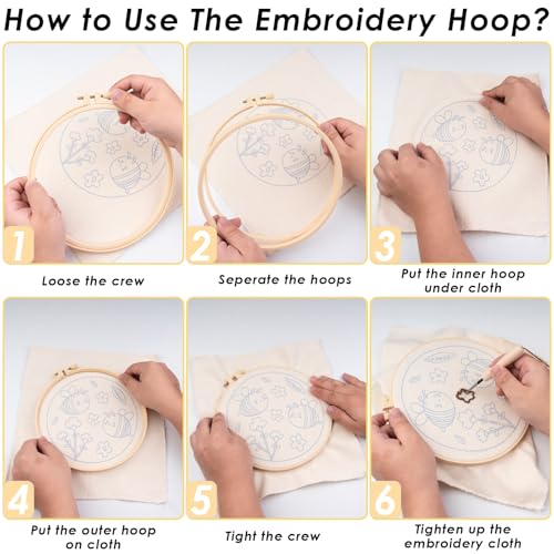 Peotclola Punch Needle Kit for Adults,3 Sets Punch Needle Kits Beginner DIY Embroidery Starter Set with Tools for Home Decoration, Family, Friends Gifts Cats