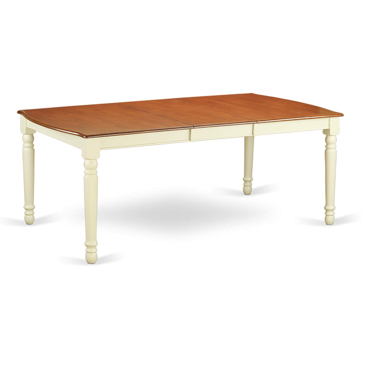 East West Furniture Dover 9 Piece Set Includes a Rectangle Dining Room Table with Butterfly Leaf and 8 Wood Seat Chairs, 42x78 Inch, Buttermilk & Cherry East West Furniture