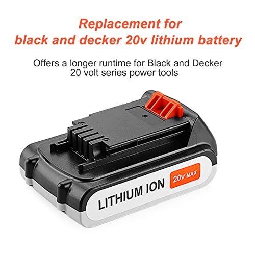 ANTRobut 3.5Ah Replacement for Black and Decker 20V Lithium Battery LBXR20 LB20 LBX20 LBXR2020-OPE LBX4020 with 20V Black and Decker Battery Charger LCS1620 ANTRobut