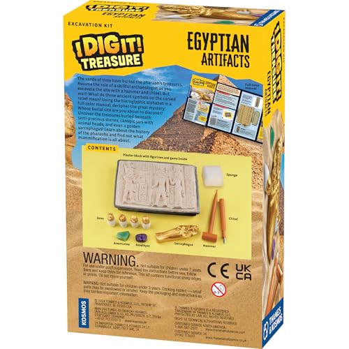 Thames & Kosmos I Dig It! Treasure – Egyptian Artifacts Excavation Kit | Explore Archaeology, Ancient Egypt & Hieroglyphics | Dig Out Collectible Relics & Minerals | Safe, Fun Educational Activity Thames & Kosmos