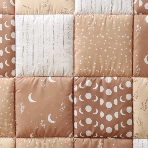 The Peanutshell 3 Piece Baby Crib Bedding Set for Boys & Girls - Newborn, Infant & Toddler Nursery Bed Set Decor with Fitted Crib Sheet, Dust Ruffle, Crib Comforter - Boho Celestial The Peanutshell