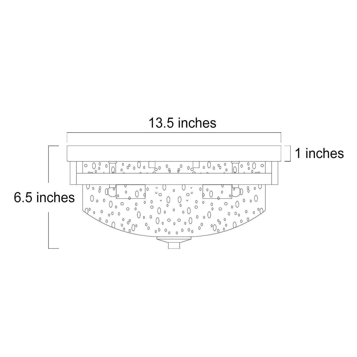 Farmhouse Flush Mount Ceiling Light Fixture with Seeded Glass Shade & Faux Wood Finish for Bedroom, Hallway, Kitchen, Dining & Living Room, Foyer and Bathroom GEPOW