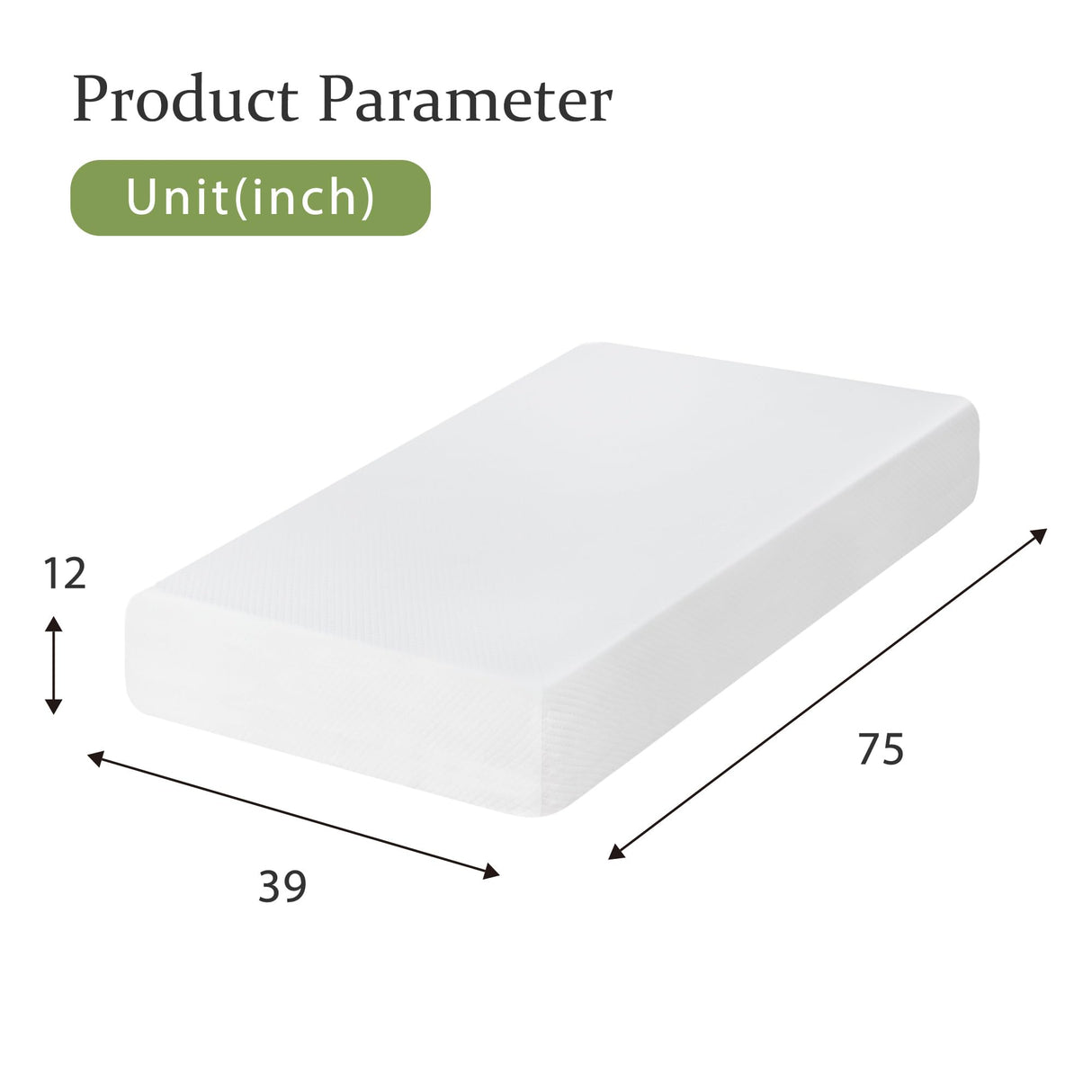 BestMassage 12 Inch Gel Memory Foam Mattress for Cool Sleep & Pressure Relief, Medium Firm Single Twin Mattress for Kids, Bed-in-a-Box, CertiPUR-US Certified,White BestMassage