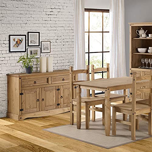 Furniture Dash Solid Wood Storage Cabinet 51.9" W, 16.9" D, 31.7" H - Sideboard Buffet with 3 Doors & 2 Drawers, Ideal for Living Room, Kitchen, Furniture Dash