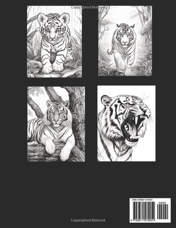 Majestic Tigers Coloring Book for Teens and Adults: A stress relieving coloring book featuring beautiful wild tiger designs Majosta