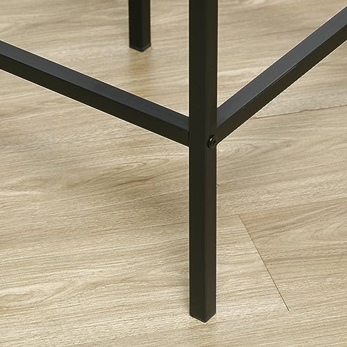 HOMCOM 5-Piece Counter Height Bar Table with Space-Saving Design, Square Kitchen Table and Chairs Set with Footrest, Metal Legs, Industrial Dining Table Set for 4, Gray HOMCOM