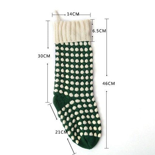 Guojanfon Christmas Stockings ,18" Unique Burgundy and Green Knit Christmas Stockings Dots Style (Length 18",Pack 2) Guojanfon