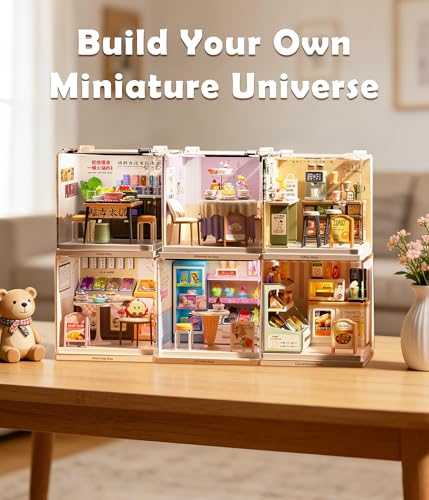 Tkmango Ice Cream Shop Super Miniature House Kit - DIY Plastic 3D Model Building Set for Adults & Teens, Build Your Own Sweets Dessert Shop with Dustproof Case, Creative Craft Gift for Girls Women