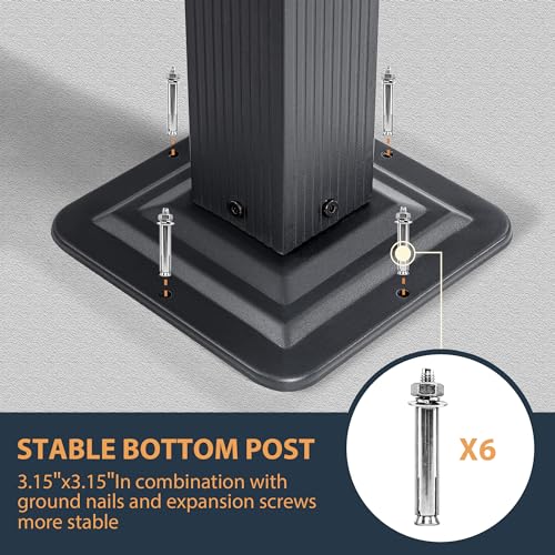 HAPPATIO 12' X 12' Pergola Retractable Pergola Canopy for Backyards, Gardens, Patios, Outdoor Pergola with Sun Shade Canopy, Includes Ground Studs and Expansion Screws (Grey) HAPPATIO