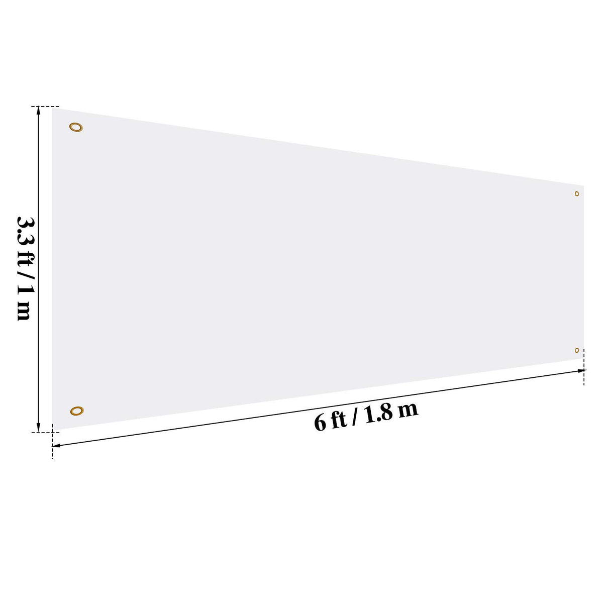 Large Banners and Signs Blank Banner Polyester Oxford Cloth Sublimation Banner with Hanging Rope for Indoor Wall Outdoor Easy Hang Signs DIY Banner Signs for Business Office (White,3.3 x 6 Feet) Zonon