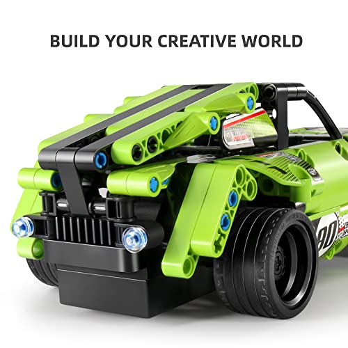 Dakott STEM Car Toy Building Toy Gift for Age 6+, Remote Control 2in1 Sports Car Building Block Take Apart Toy, 335 Pcs DIY Building Kit, Learning Engineering Construction R/C Toys DAKOTT