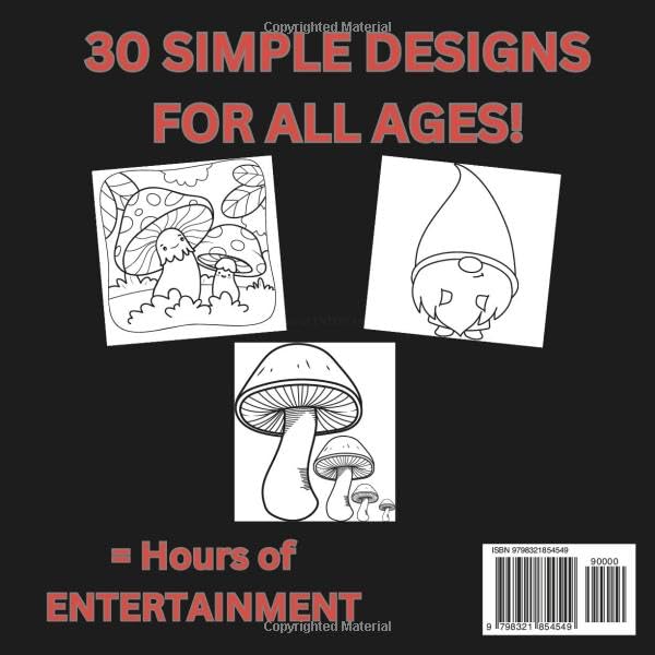 Simple N' Easy Gnome Mushroom Coloring Book WoodArtSupply