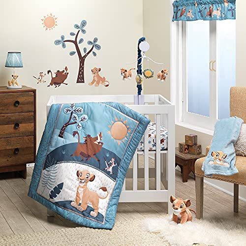 Lambs & Ivy (LAMCR) Lion King Adventure 3-Piece Mini Crib Bedding Set, Blue (790020) Lambs & Ivy