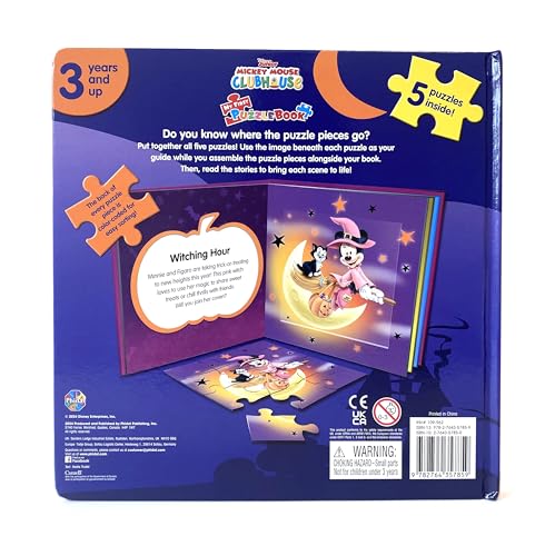 Disney Mickey Halloween My First Puzzle Book - Jigsaw Puzzles for kids, 10-page board book, 5 puzzles to enjoy Phidal