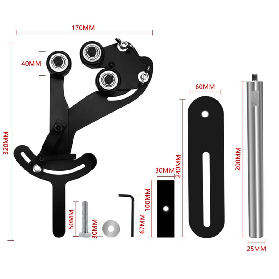 Woodworking Lathe Center Frame Spindle Steady Rest Wood Turning Accessory Shakeproof 3 Wheels Stabilizer Auxiliary Clamping Tool MOBUKJUU