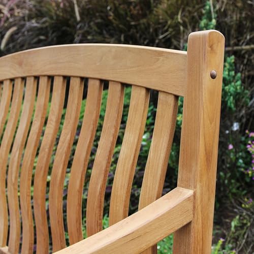 Cambridge Casual Arie 4-Foot Teak Wood Outdoor Garden Bench – Weather-Resistant Wooden Patio Bench for Porch, Deck, Lawn, Backyard, or Balcony – Stylish and Durable Seating Cambridge Casual
