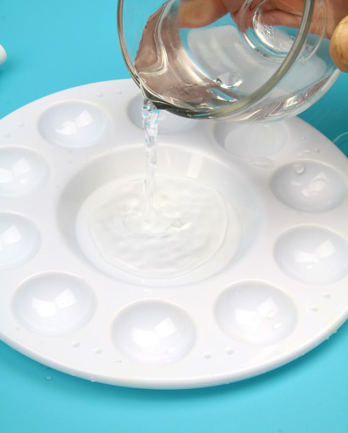 Rackii 10pcs Plastic Paint Palette Trays - Reusable Artist Palettes for Oil, Acrylic & Watercolor Painting, Perfect Paint Holder Trays for Studios, Classes & Birthday Painting Parties Rackii