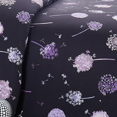 SouthShore FINE LIVING Dandelion Dreams, 300 Thread-Count, Premium Quality Single-Ply, Long Staple Cotton Sateen Duvet Cover Set, King / California King, Carbon Southshore Fine Living, Inc.