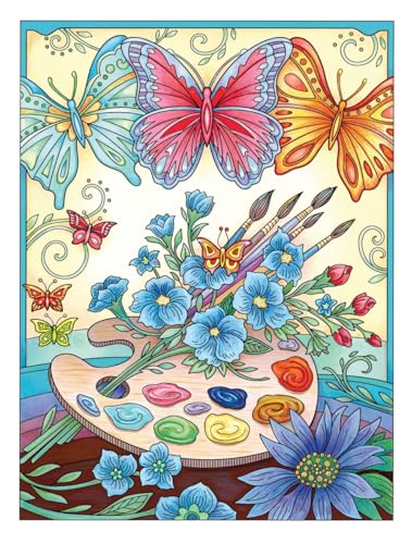 Creative Haven Butterflies Flights of Fancy Coloring Book (Adult Coloring Books: Insects) Dover Publications