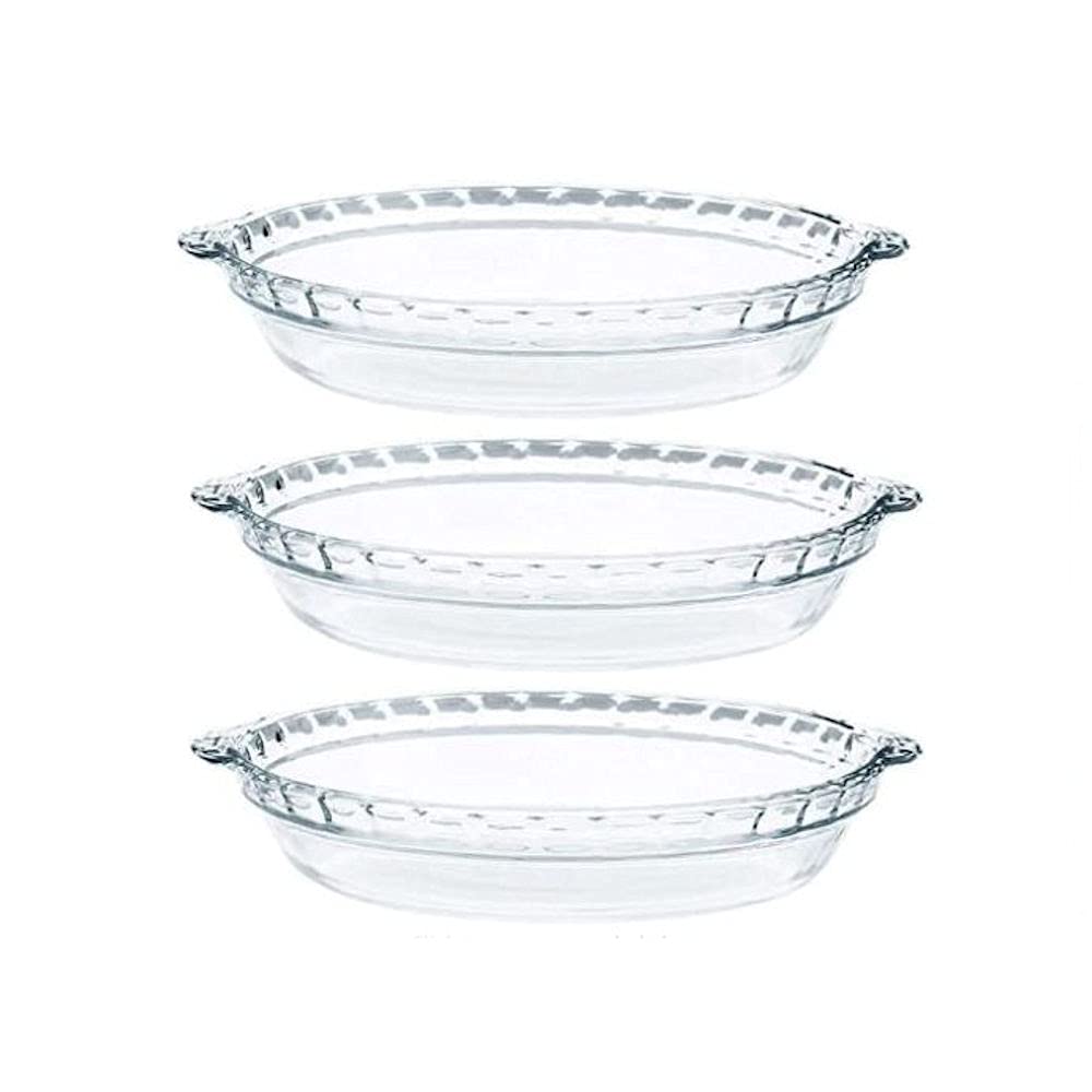 Pyrex - Glass Pie Plates - 3 Pack (9.5 inchex x 1.5 inches) Pyrex