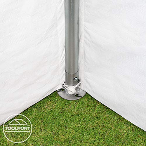TOOLPORT Party Tent 16x33 ft Canopy PE 350 N Tarpaulin Waterproof White Garden Tent TOOLPORT