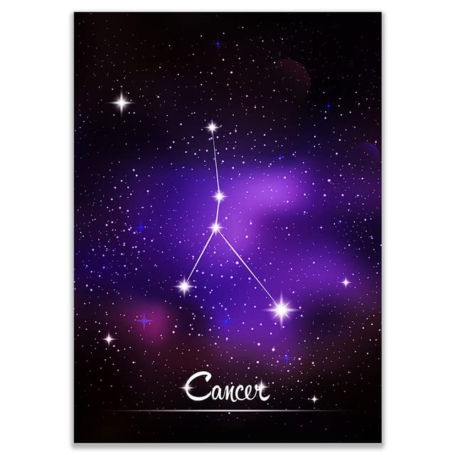 Diamond Art Painting Zodiac Cancer Star Signs Full Round Drill Embroidery Craft Art Kit Decoration Sets Mosaic Cross Stitch Kit DIY Paint of Rhinestones Diamond for Home Wall Decor 12x16Inch Generic