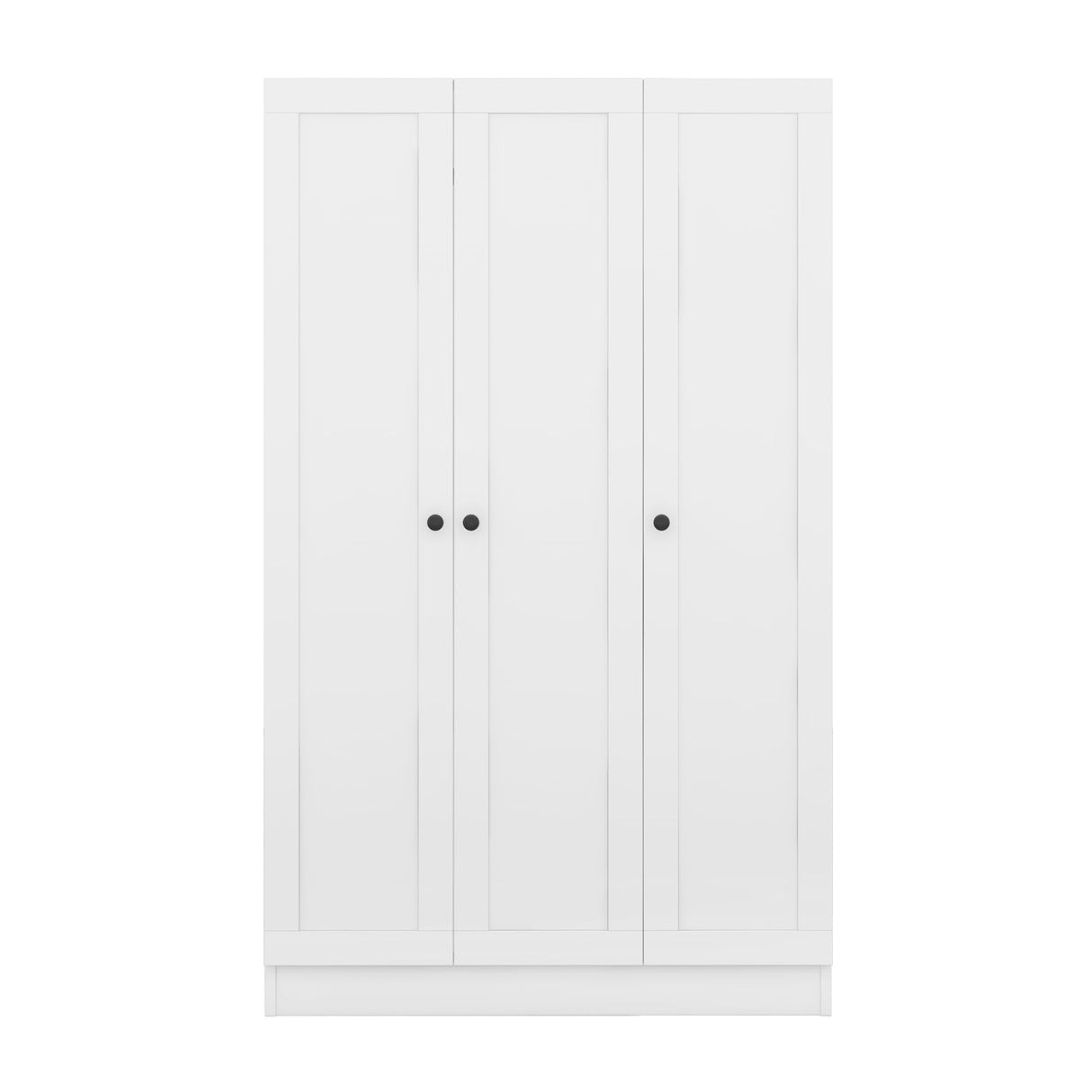 3 Door Wardrobe Armoire Closet with Shutter Doors Freestanding Wardrobe Cabinet with Shelevs and Hanging Rod Clothes, Cabinet Organizer, 21.1"D x 41.4"W x 66.9"H (White) Bellemave