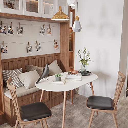 COZYCASA Dining Table Oval 47.2" Mid Century Modern White Kitchen Dinner Table Simple Table for Home Office Kitchen Living Room Bistro Cafe, Computer Writing Desk, White (Oval) COZYCASA
