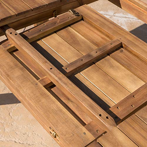 Christopher Knight Home Wilson Outdoor Expandable Acacia Wood Dining Table , Teak Finish Christopher Knight Home