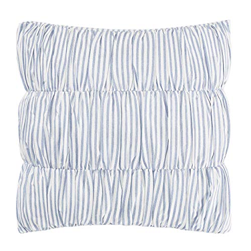 Laura Ashley - King Comforter, Soft Reversible Bedding Set, Includes Matching Shams with Bonus Euro Shams & Throw Pillows, Farmhouse Home Decor (Nora Blue, King) Laura Ashley
