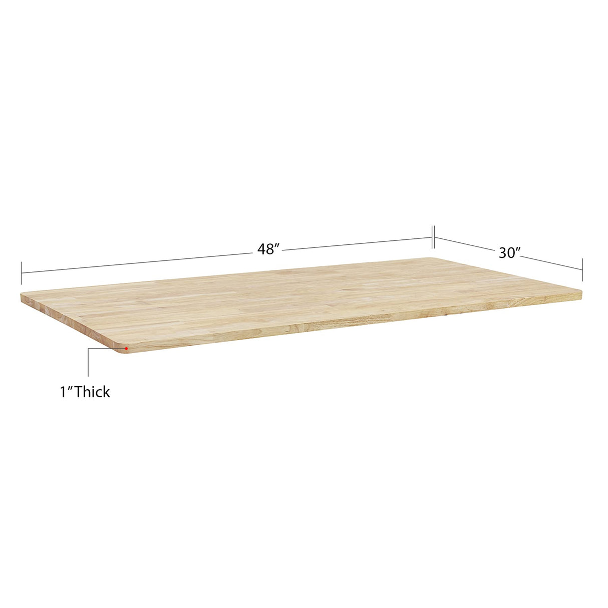 BenchPro 1" Thick Solid Wood Butcher Block Top - 30" D x 48" L BenchPro