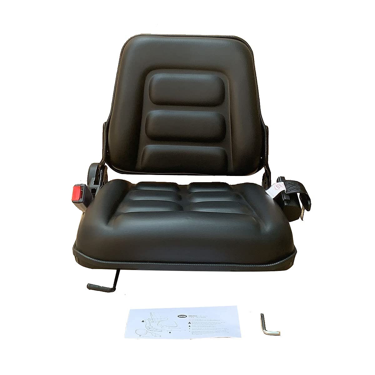 CDZHLTG Universal Forklift Seat Waterproof Forklift Suspension Seat with Safety Belt Adjustable Forklift Seat for Tractor Loader Excavator Forklift Black CDZHLTG