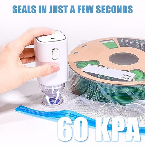 OVV3D Filament Storage Bags 30pcs, PLUS SIZE 32X34cm 3D Printer Filament Storage Bags Vacuum Sealed Kit with 30 Desiccants, Auto Pump,Perfect for 3D Filament Storage or Using After Filament Dryer Box OVVNYXE