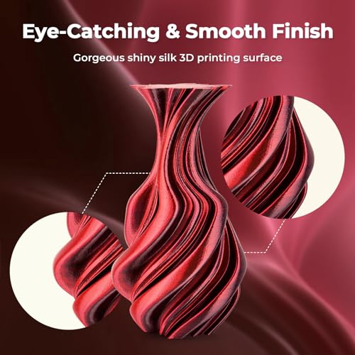 AMOLEN Silk PLA 3D Printer Filament, Silk Dual Color Red Black PLA Filament 1.75mm, Shiny Coextrusion PLA Filament, Color Change 3D Printing Filament 1KG/2.2lb AMOLEN