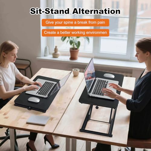 Rxrpexjke Height Adjustable Standing Desk Converter,Keyboard Riser for Stand Up Desk Riser,Computer Keyboard Stand for Desktop,Computer Workstations Home Office Portable Table Black Size 23.6 Inch Rxrpexjke